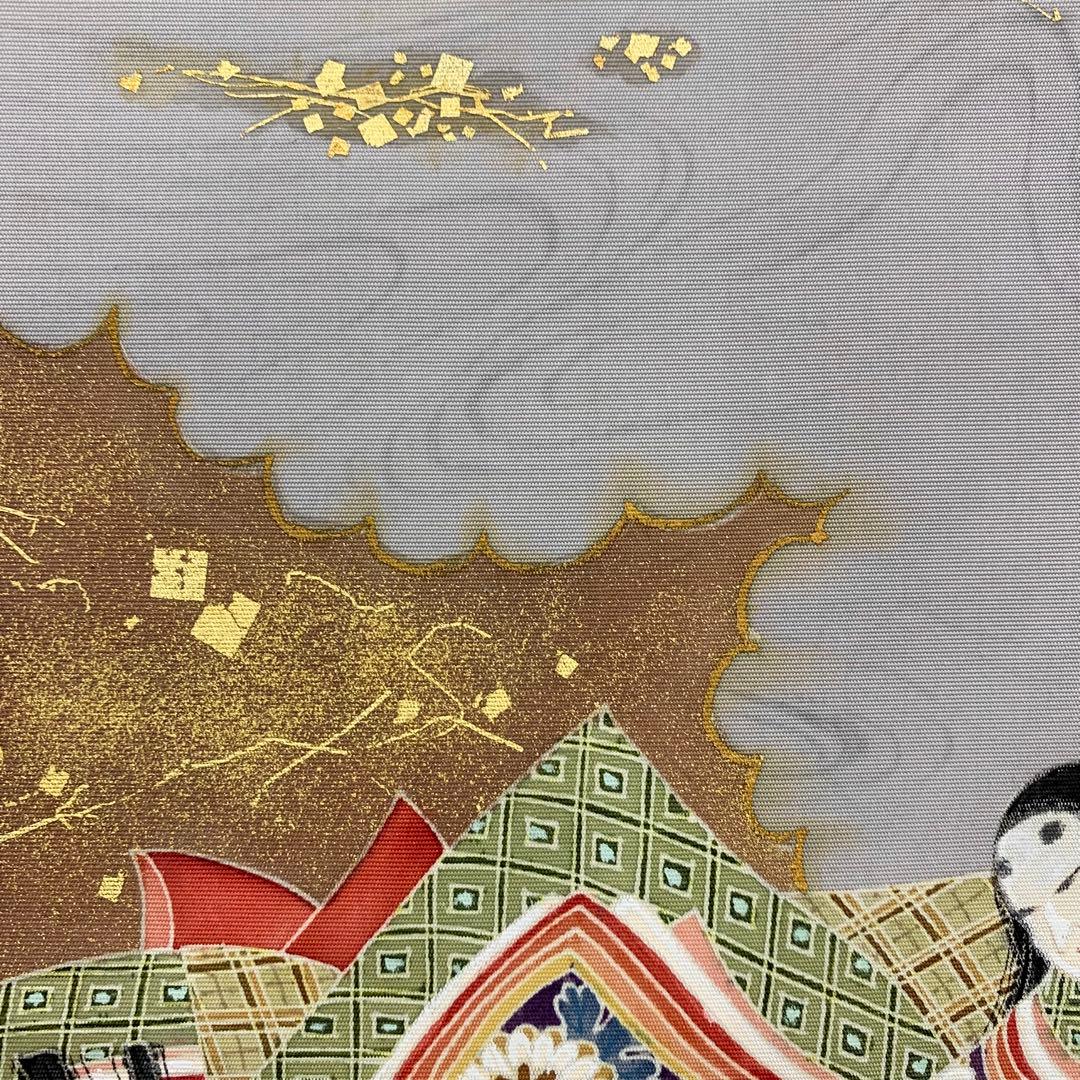 掛軸 田中鈴夫 友禅織 琵琶姫 共箱 染め物 伝統工芸