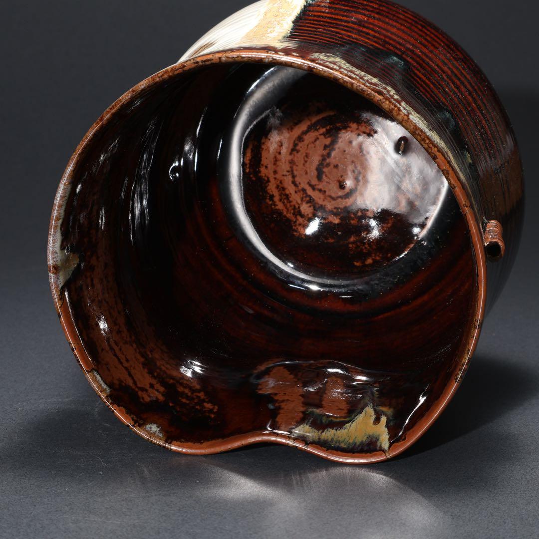 【茶道具】水指　高取　鬼丸雪山　共箱　6R1635ラ2