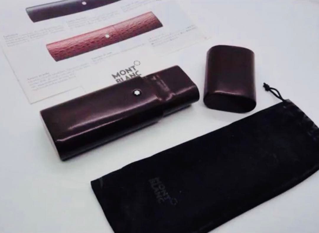 モンブラン　入手困難逸品！フローレンス製ボルドーカラーペンポーチ★専用ポーチ付