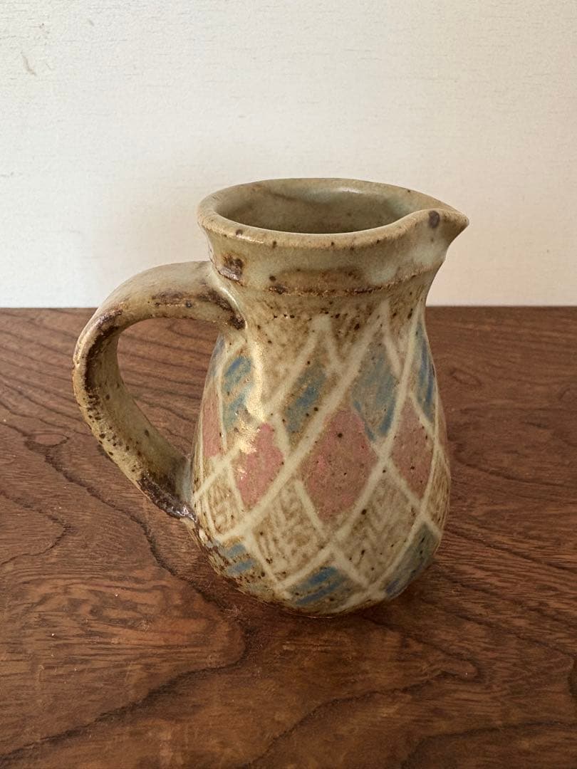 人間国宝　島岡達三　地釉縄文象嵌ジャグ　共箱　未使用品