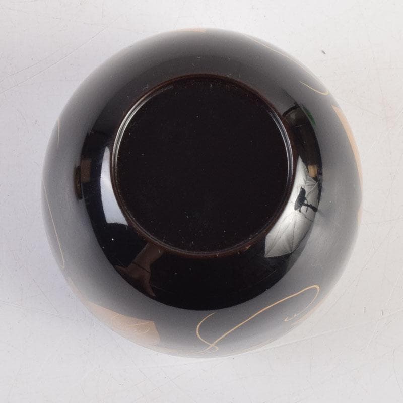 茶道具　輪島塗　栄伸堂　花草蒔絵　棗　共箱　V　9168