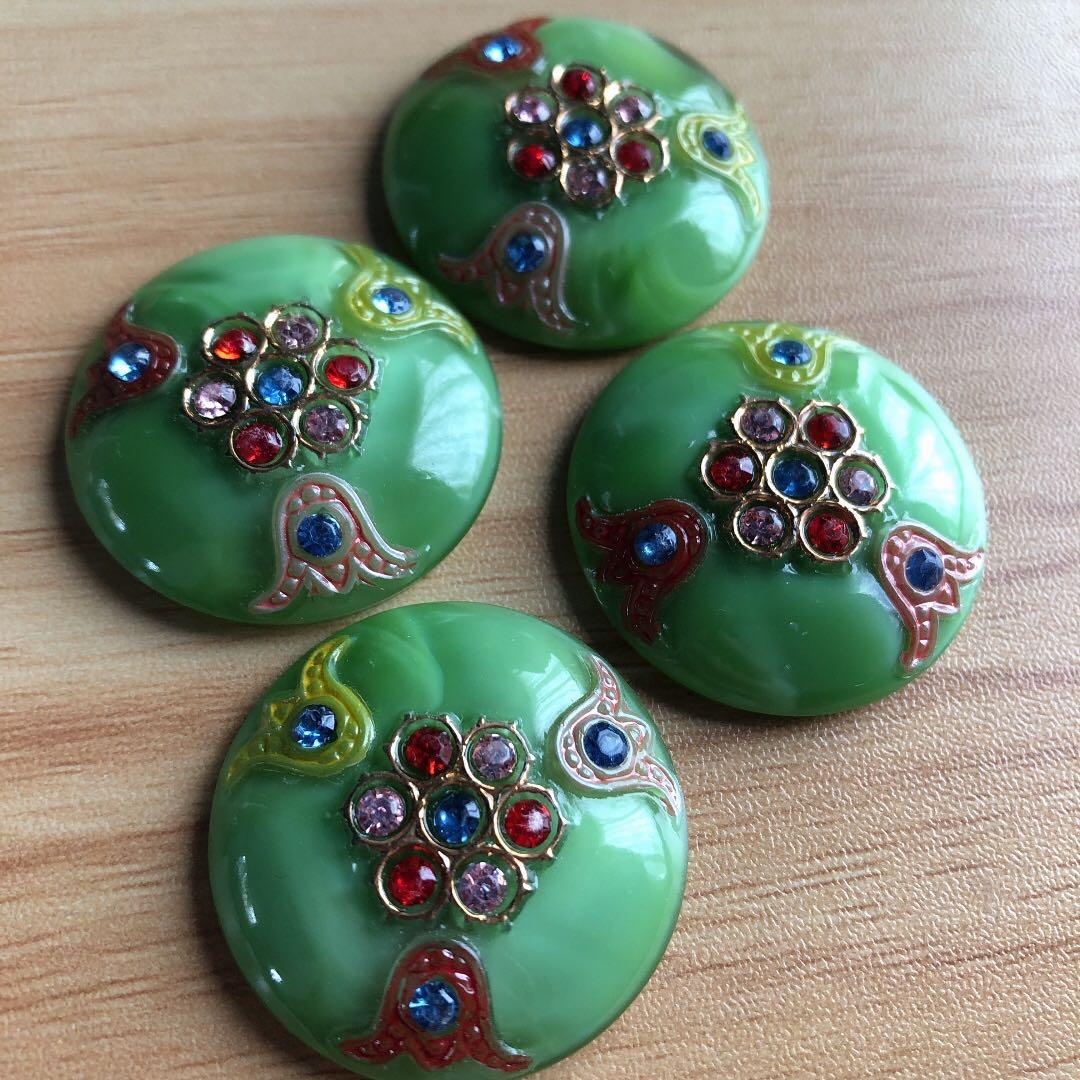 ヴィンテージボタン カボション ガラス ガラスカボション チェコガラス