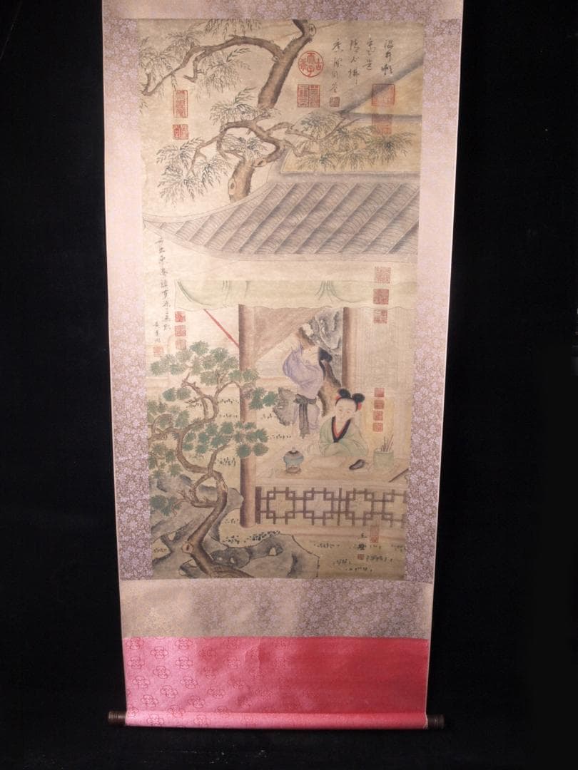 【骨董掛け軸】人物図 中国夏珪　　 南宋時代 肉筆保證 AK708A12-2