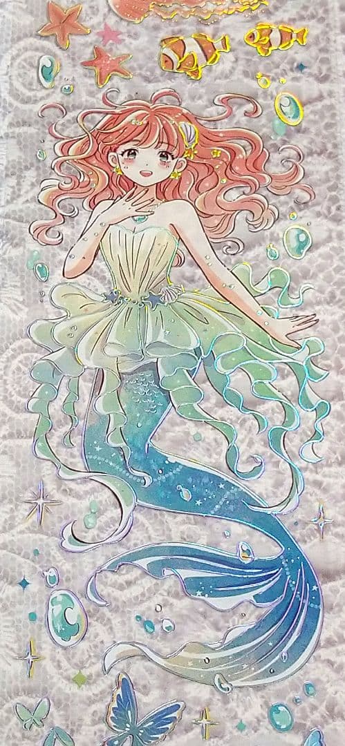 ✩SALE✩J345＃海洋之泪(镭射银)当季限定切り売り海外人物マステ女の子