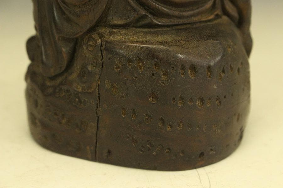 中国美術 竹根 刻 如意手 寿老人 置物 高15.8cm(A270)