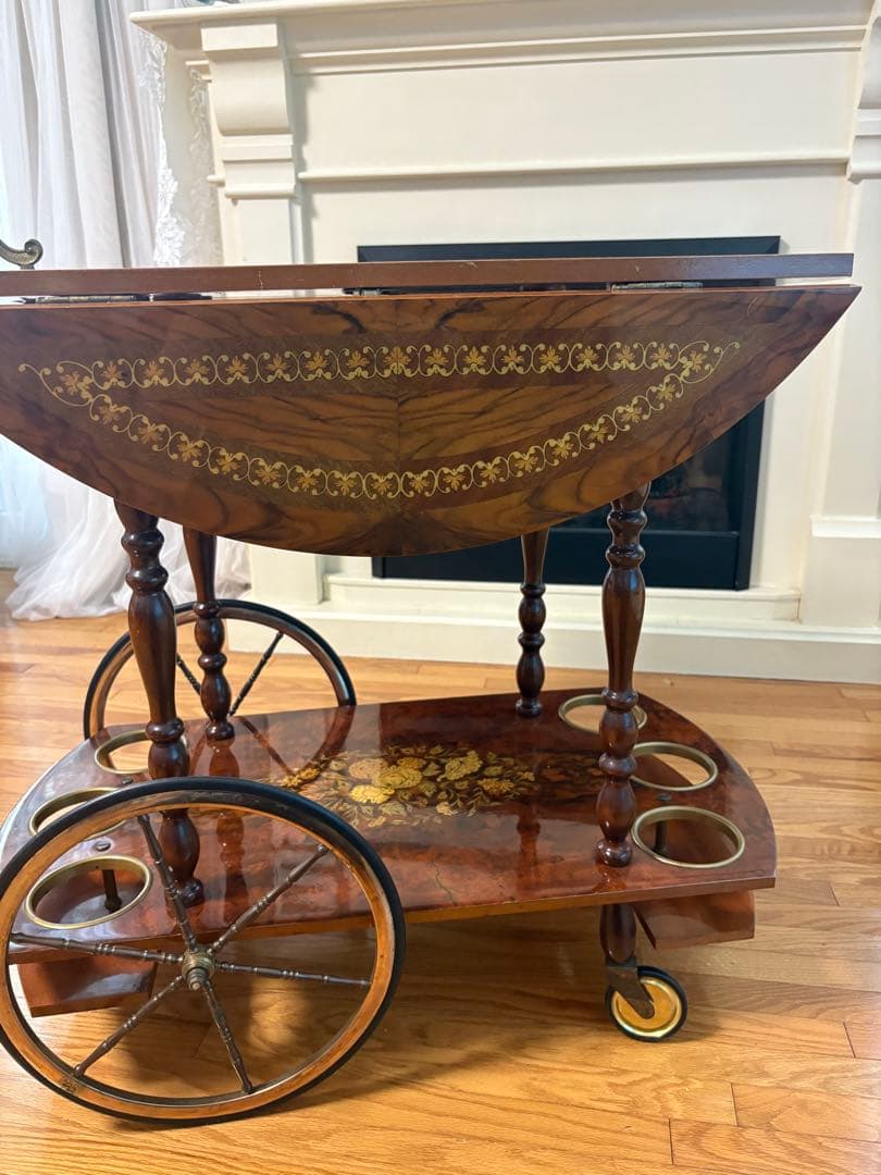 イタリア キッチンワゴン 象嵌 ヴィンテージ バタフライ