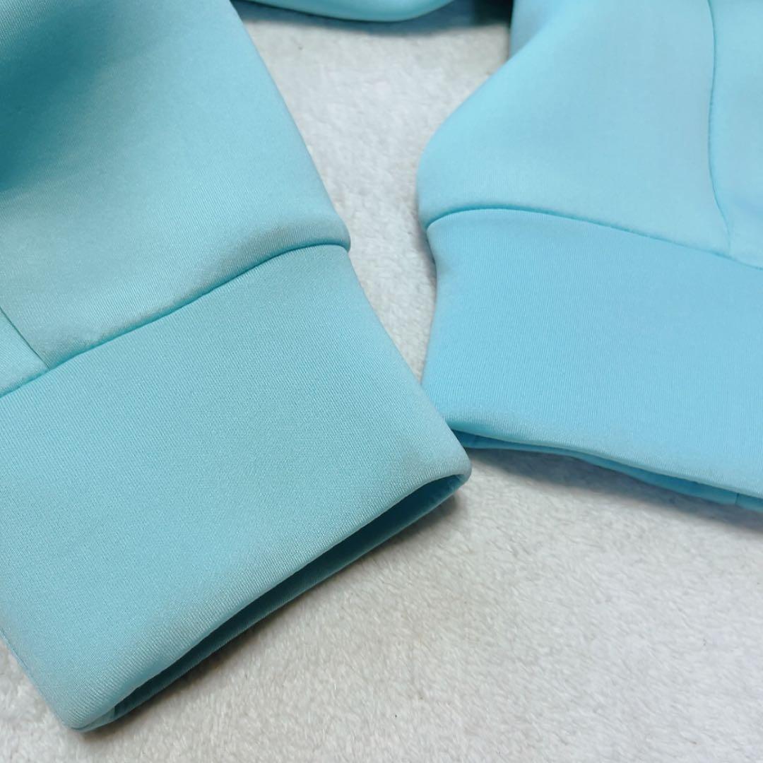 極美品　ムータ マリン ボンディングパーカー　ファー　フード　ブルー　XL