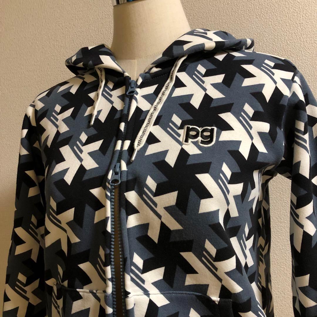 セットアップ パーリーゲイツ ダブルジップ パーカー 裏起毛 チャコールグレー