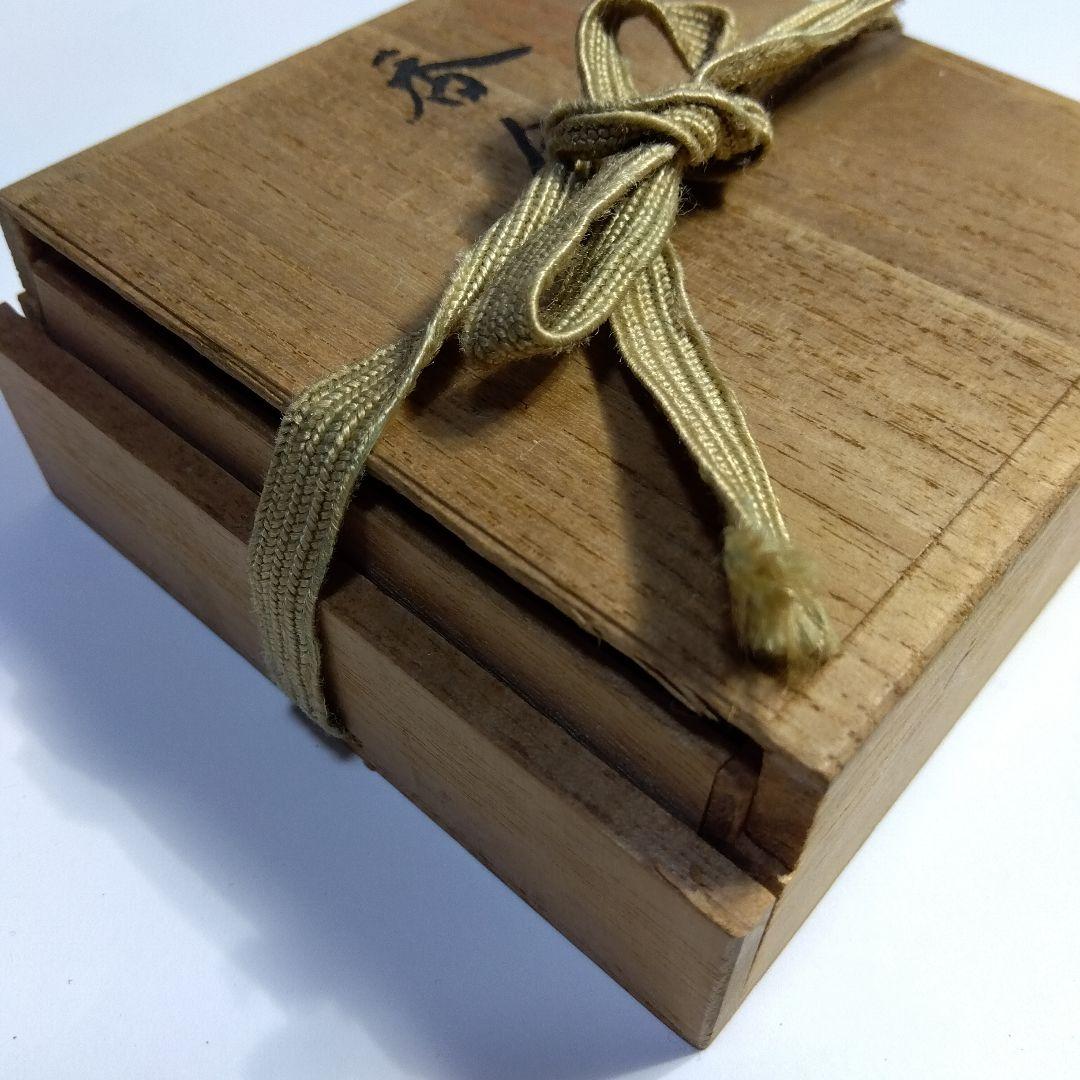 京都　蒔絵　香合　共箱　漆器　天然木　内金泊　合わせ銀輪造り