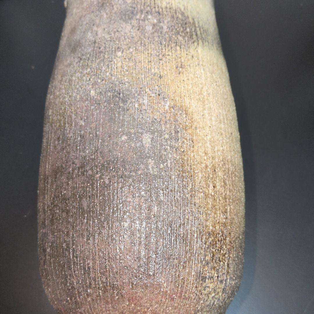 【灰釉　窯変長壺】みきお