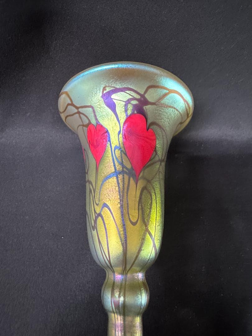 【ヴィンテージ】ティファニースタイル 幾何学文聖杯 コーディアルグラス