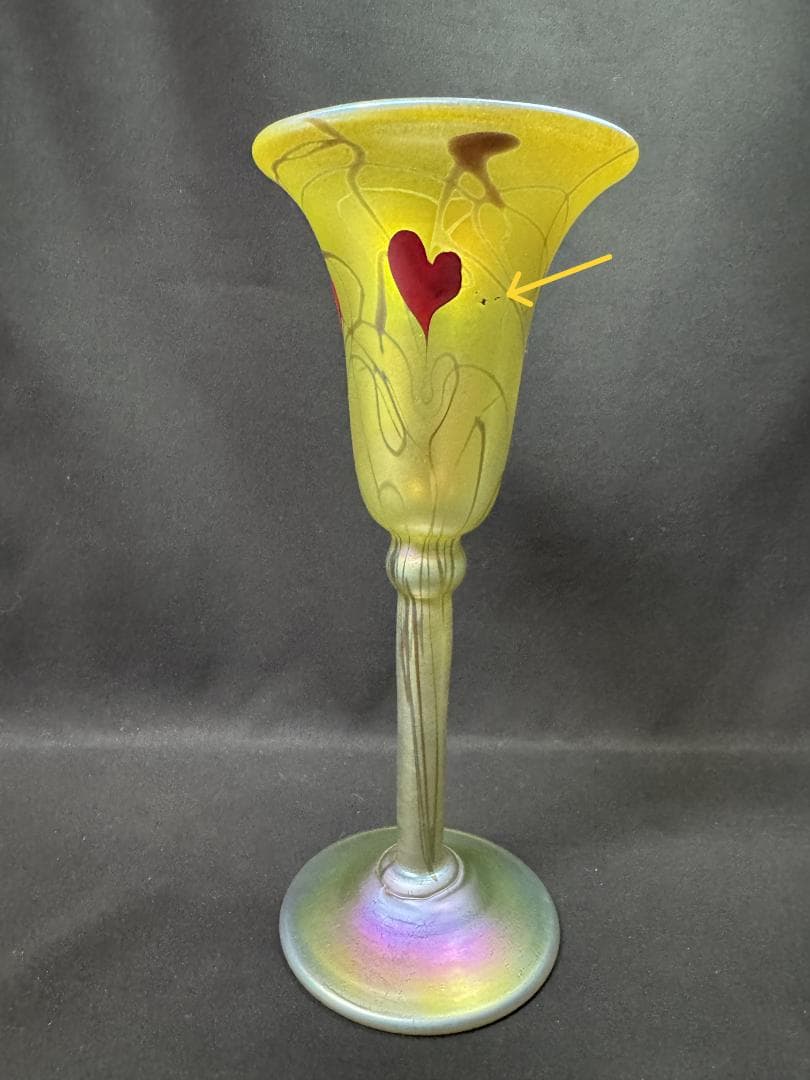 【ヴィンテージ】ティファニースタイル 幾何学文聖杯 コーディアルグラス