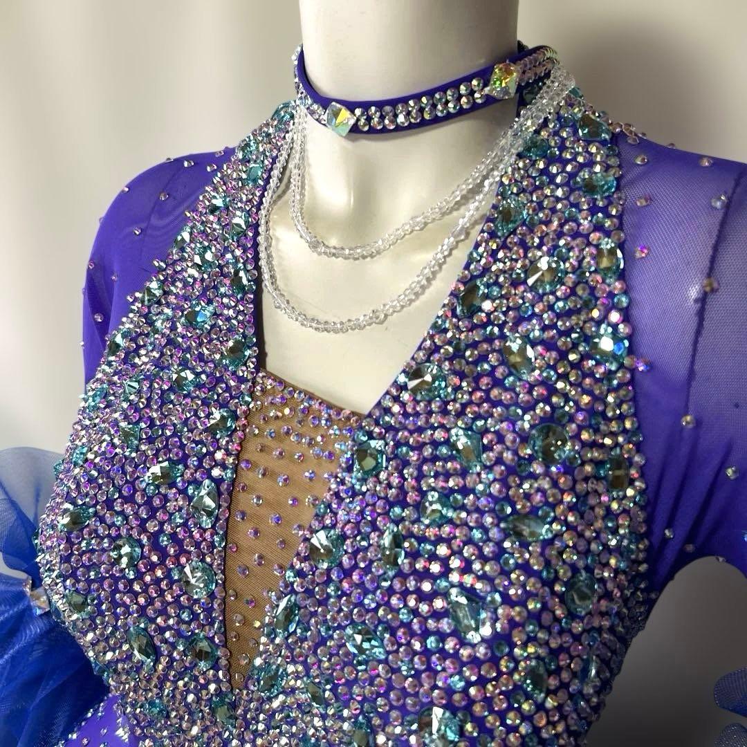 新品、M〜サイズ 社交ダンス、競技ドレス、モダンドレス、スタンダード、デモドレス