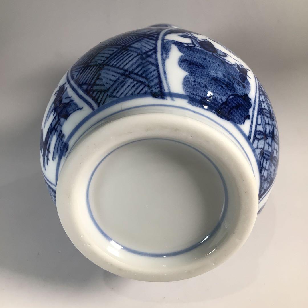 Ｎ３９１　皆具　『京焼　貴山造』『染付祥瑞文』『水指　建水　蓋置　杓立』　共箱