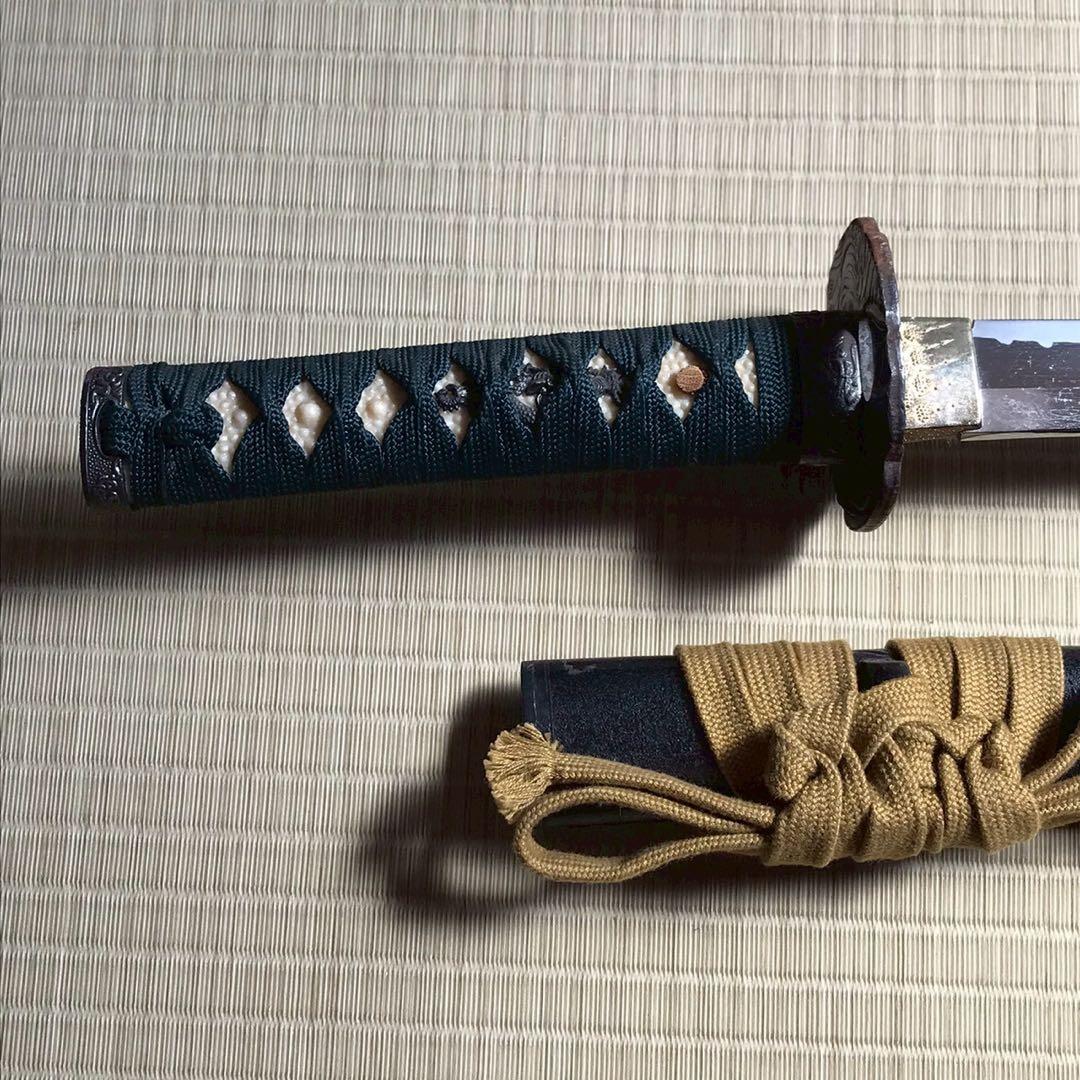 Js6 模造刀 刃紋入り刀身 石目 日本刀 大小　2本セット 昭和レトロ