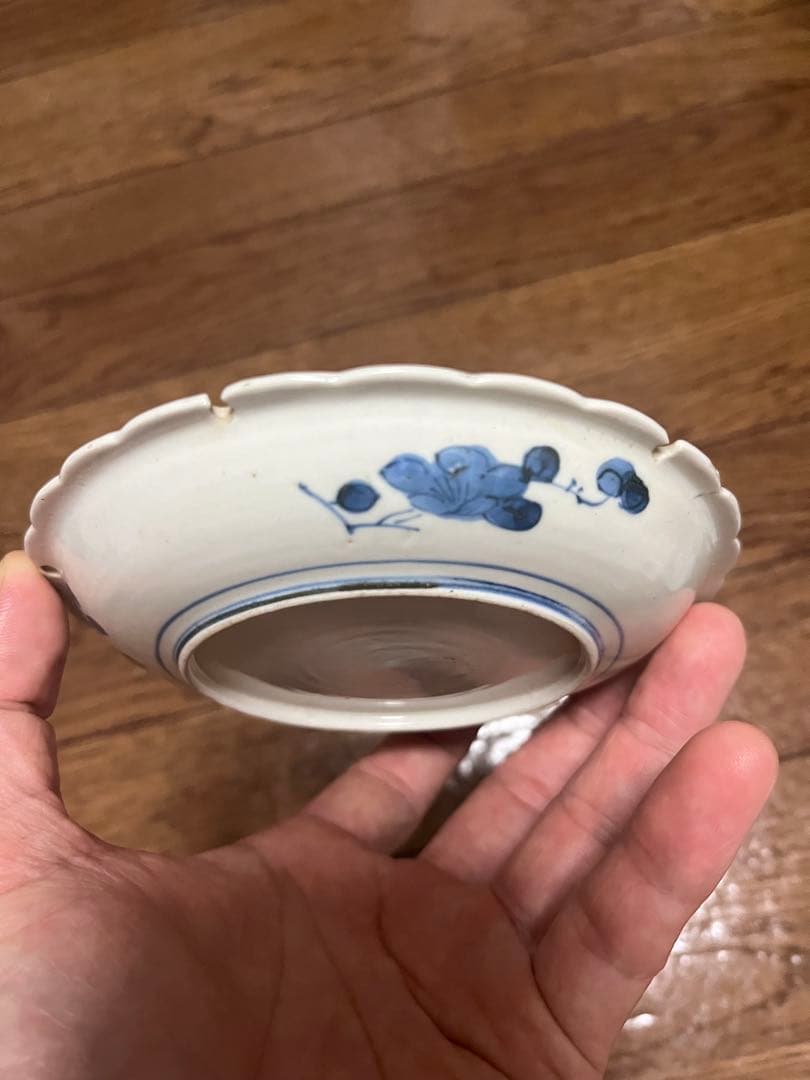 まとめて三脚無傷完品　古平戸　花鳥　民藝　民芸　藍九谷　初期伊万里　古染付