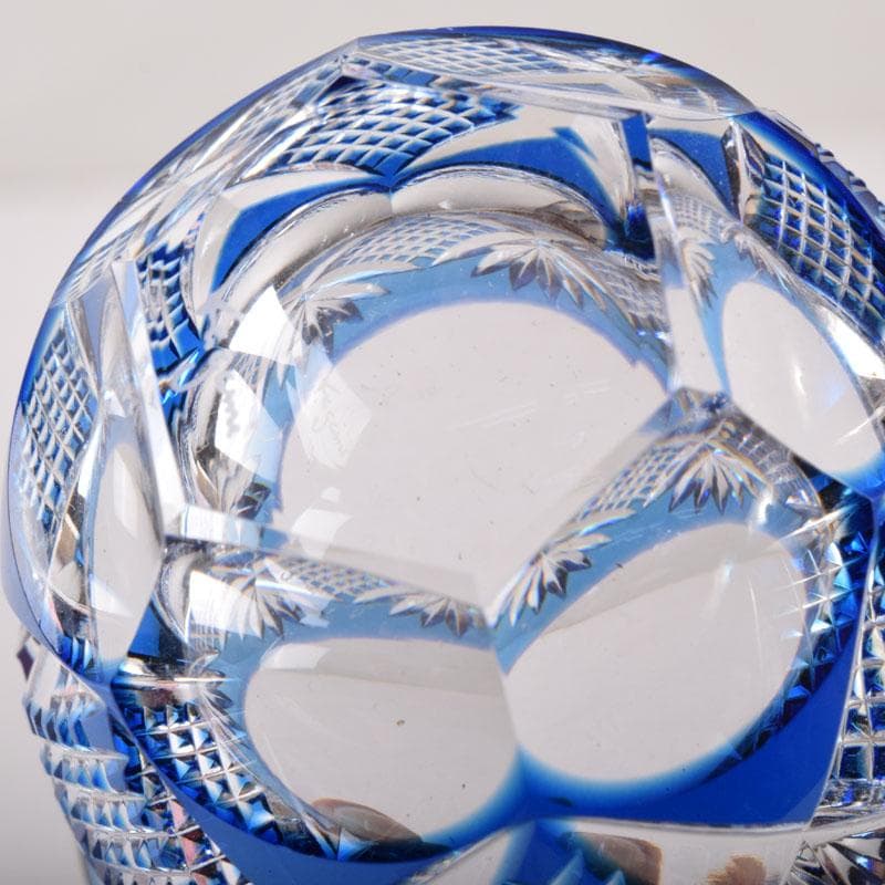 伝統工芸　江戸切子　カガミクリスタル　懐石杯　盃　一對　共箱　V　7506