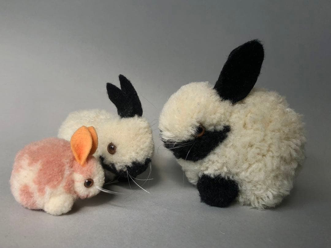 Steiff 　ポンポンウサギ白黒　大