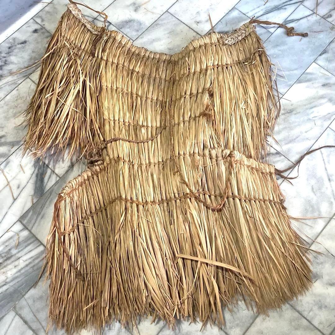 昭和初期　伝統芸　背中蓑（せなかみの）　藁細工　未使用　骨董品　デッドストック