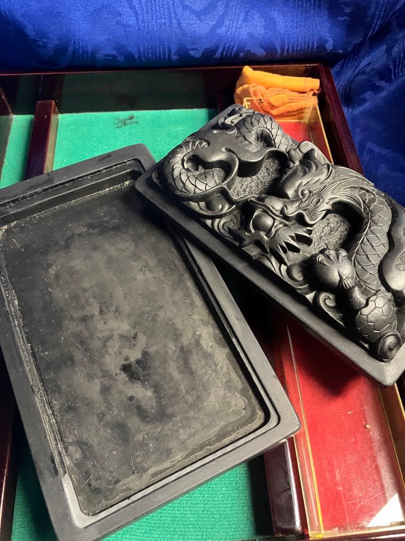 書道セット　硯　龍　筆色々