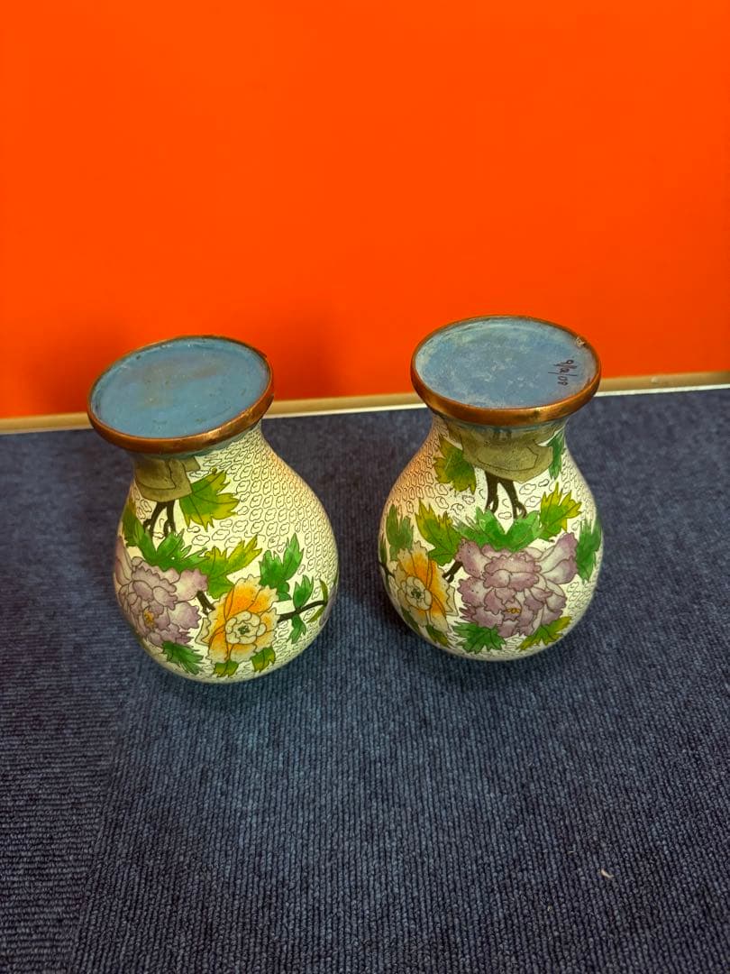 1850  七宝焼　景泰藍　花瓶2客