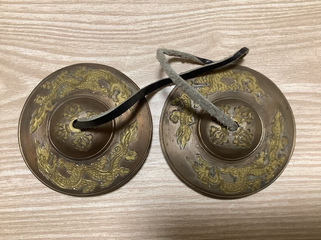 《 チベット密教　新品 》 最高級　ティンシャ　チベタンベル　ドラゴン　羯磨杵