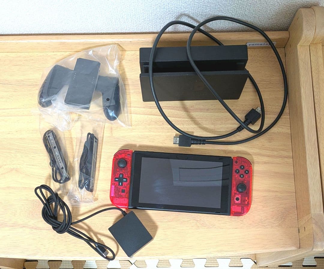 ニンテンドースイッチ 本体 Nintendo Switch クリアレッド換装品