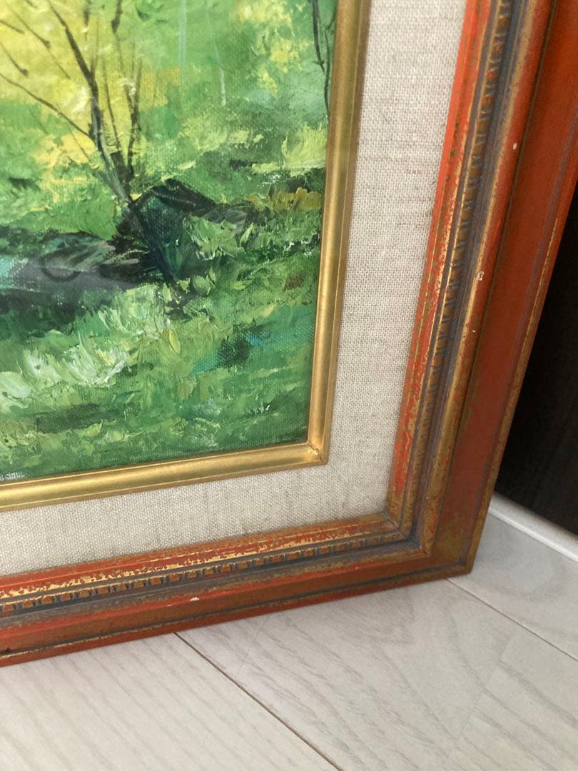 油彩画 山と川の風景 北岳　今井弘画伯　Ｆ8号