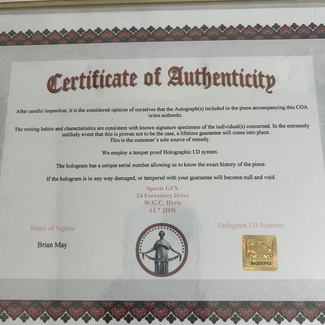 クイーン ブライアンメイ 直筆サイン 証明書付 セット