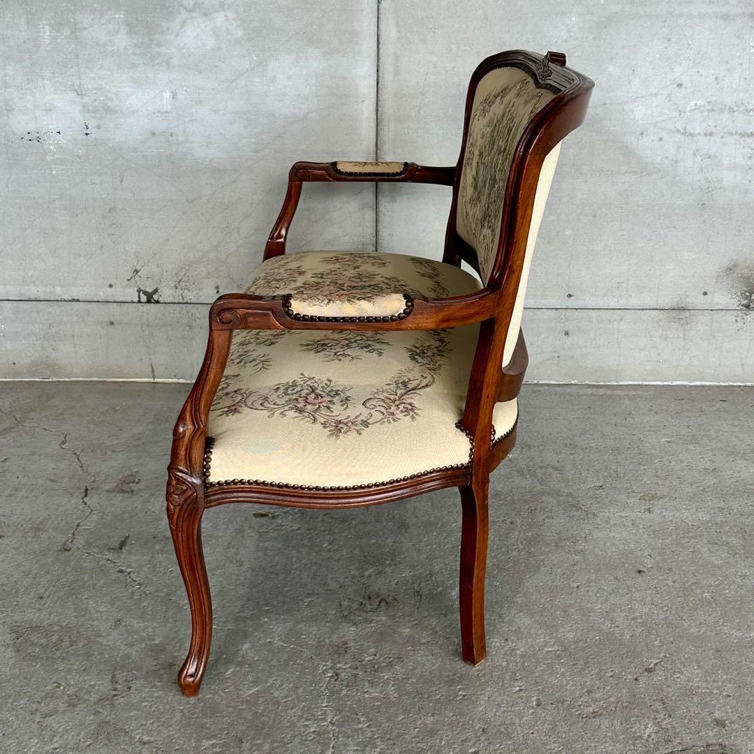 ✦王室気分✦ ロココ調アンティーク イタリア製　ゴブラン織　猫脚 ベンチソファー