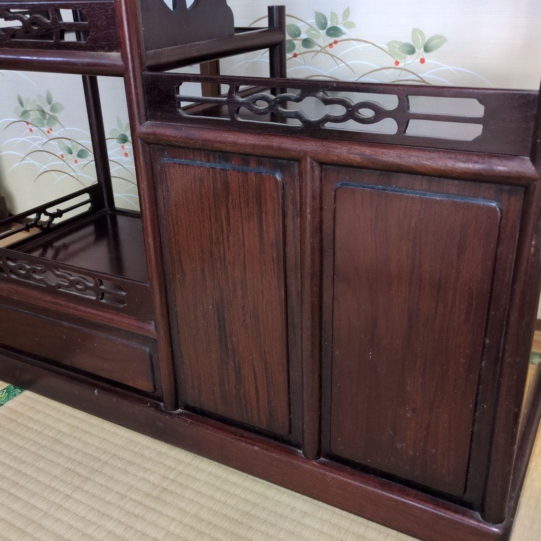 昭和レトロ 茶箪笥 シェルフ 唐木茶棚　飾り棚 アンティーク