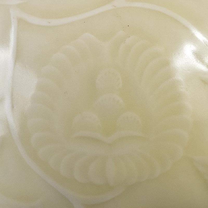 中国　官窯　白磁　陽刻　鳳凰唐草文　鳳首瓶　V　R7679