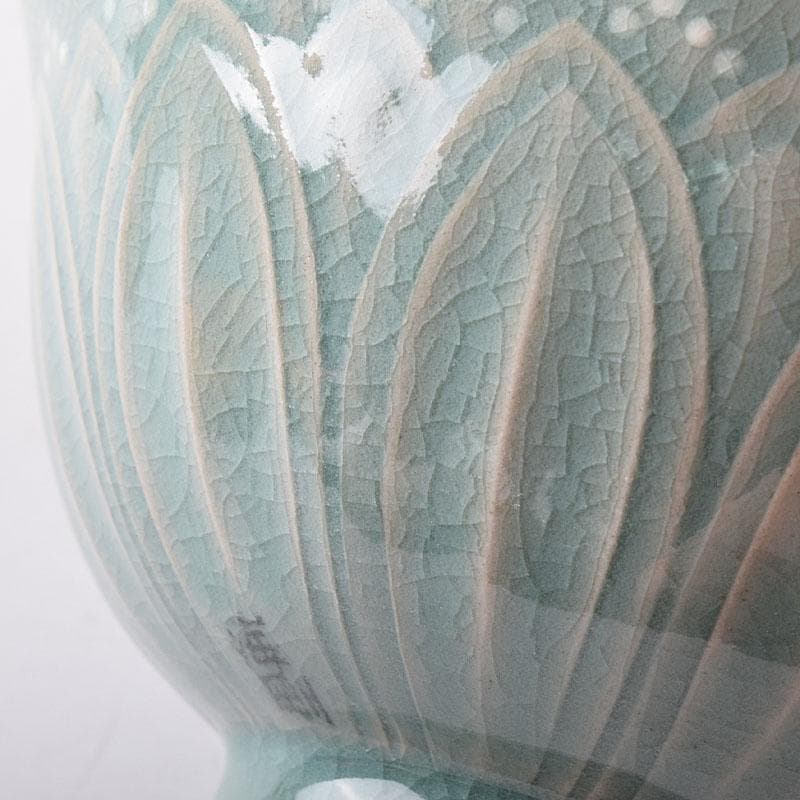 銀杏の木 　柳海剛（柳根瀅）作　高麗青磁　茶碗　共箱　V　R8500