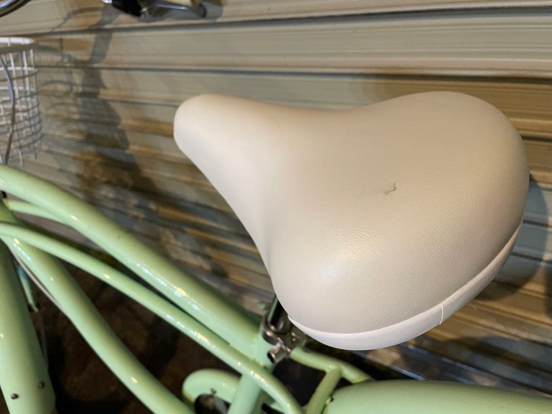 【引き渡し限定】ミントグリーン 22インチ ビーチクルーザー 前カゴ付き