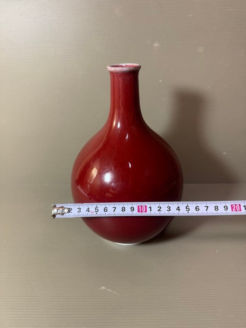 2742 松右衛門作　紅釉　花瓶