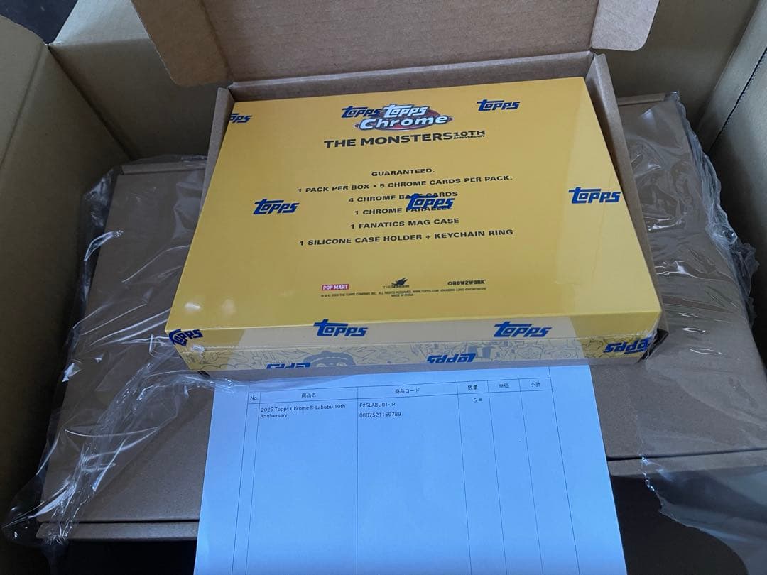 2025 topps chrome labubu 10th 未開封品　5BOX