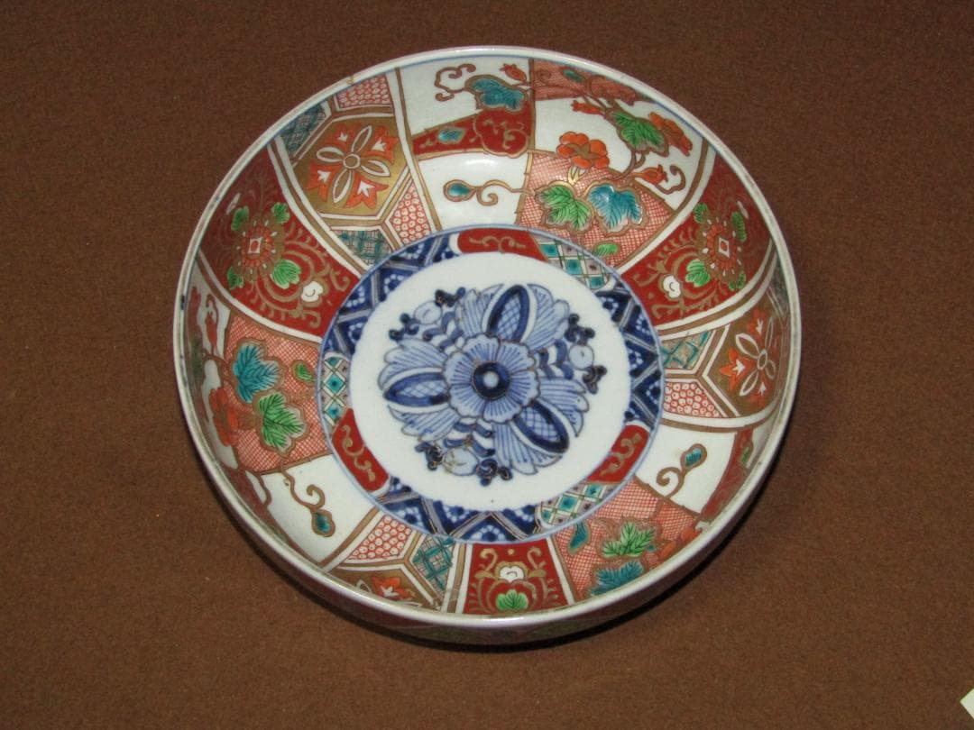 【色絵　割絵　三つ丼】古伊万里