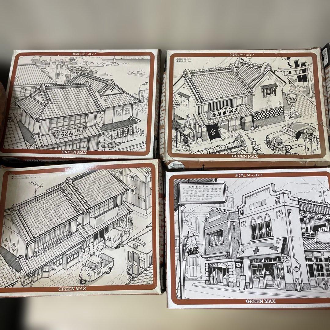 GREEN MAX 建築模型日本民家商家街景47系 全6種セット未組立Ln576