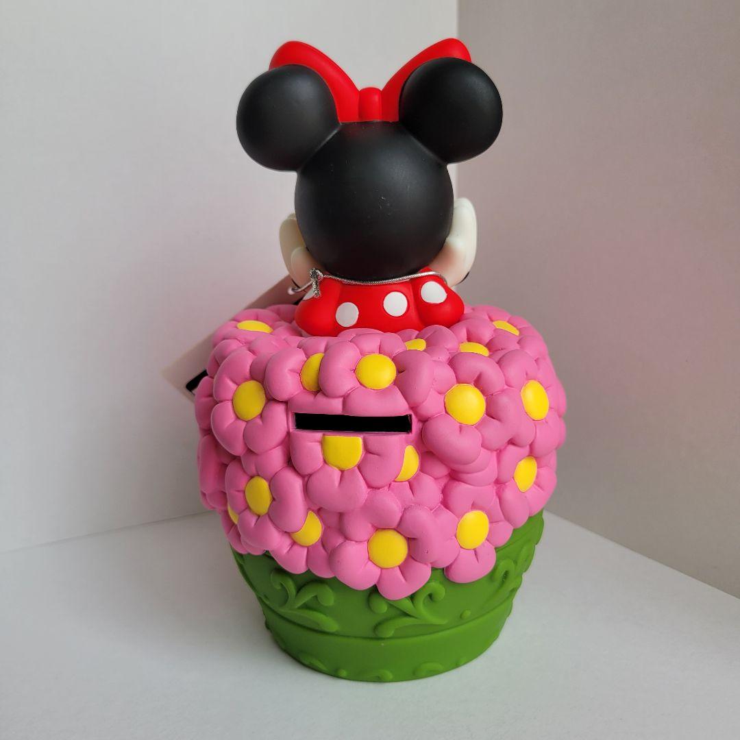 【希少未使用】 東京 ディズニーリゾート ミニーマウス 貯金箱 花 フィギュア