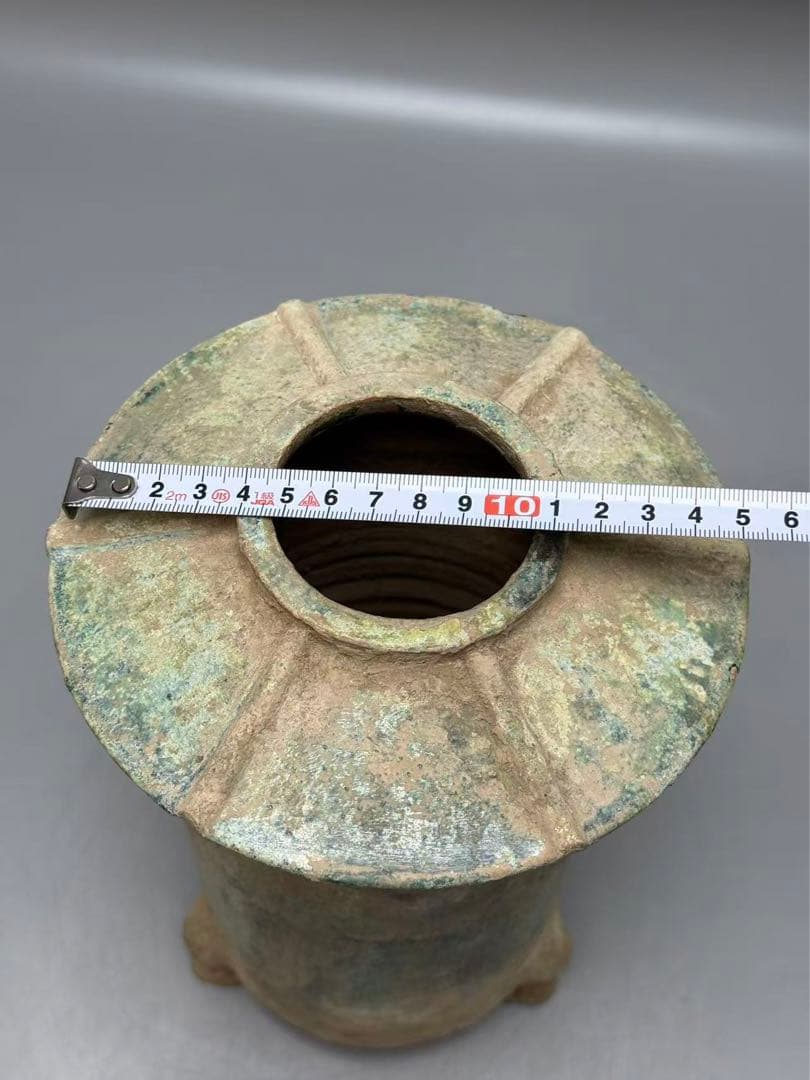 DT664 中国美術 漢緑釉 銀化 傘壷 古陶磁