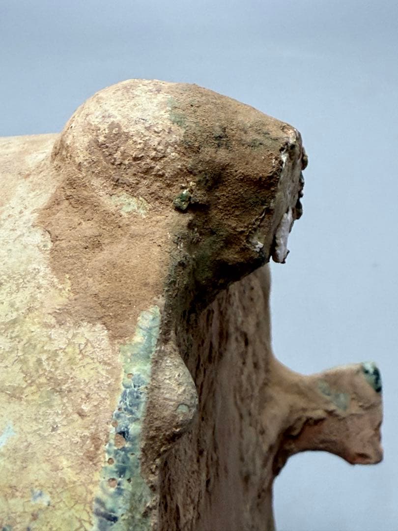 DT664 中国美術 漢緑釉 銀化 傘壷 古陶磁