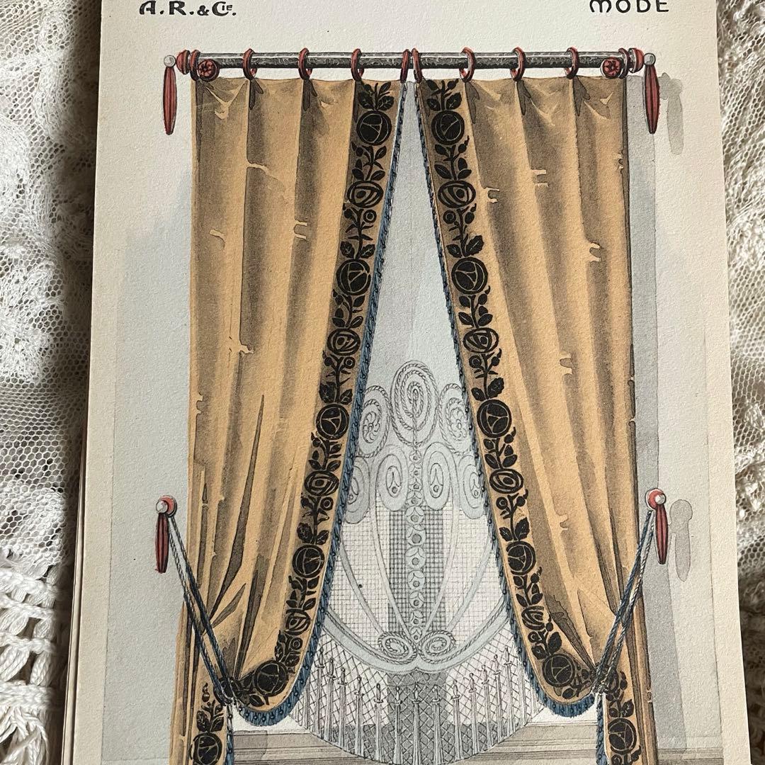 フランスアンティーク カーテン見本A.R.C. 19世紀インテリアデザイン帳