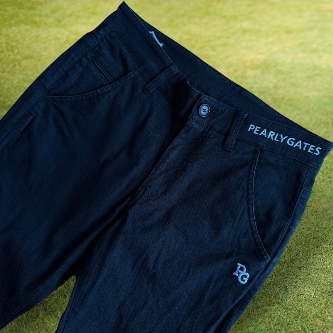 現行モデル　パーリーゲイツ　パンツ　黒　ブラック　S〜M相当　コットン素材　3