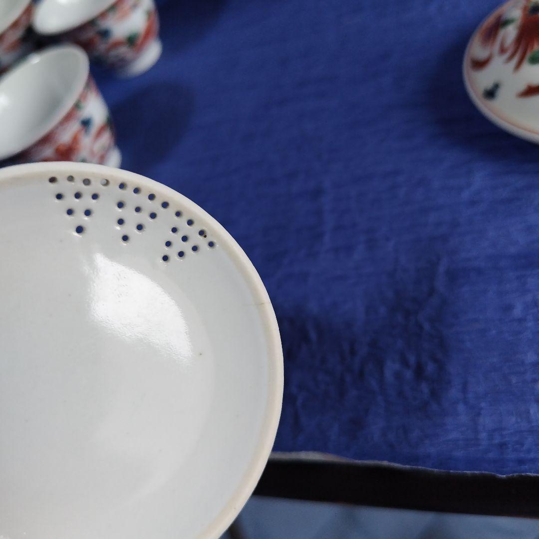 九谷焼　上出長右衛門前茶茶碗　湯のみ　急須　セット　レトロ　アンティーク