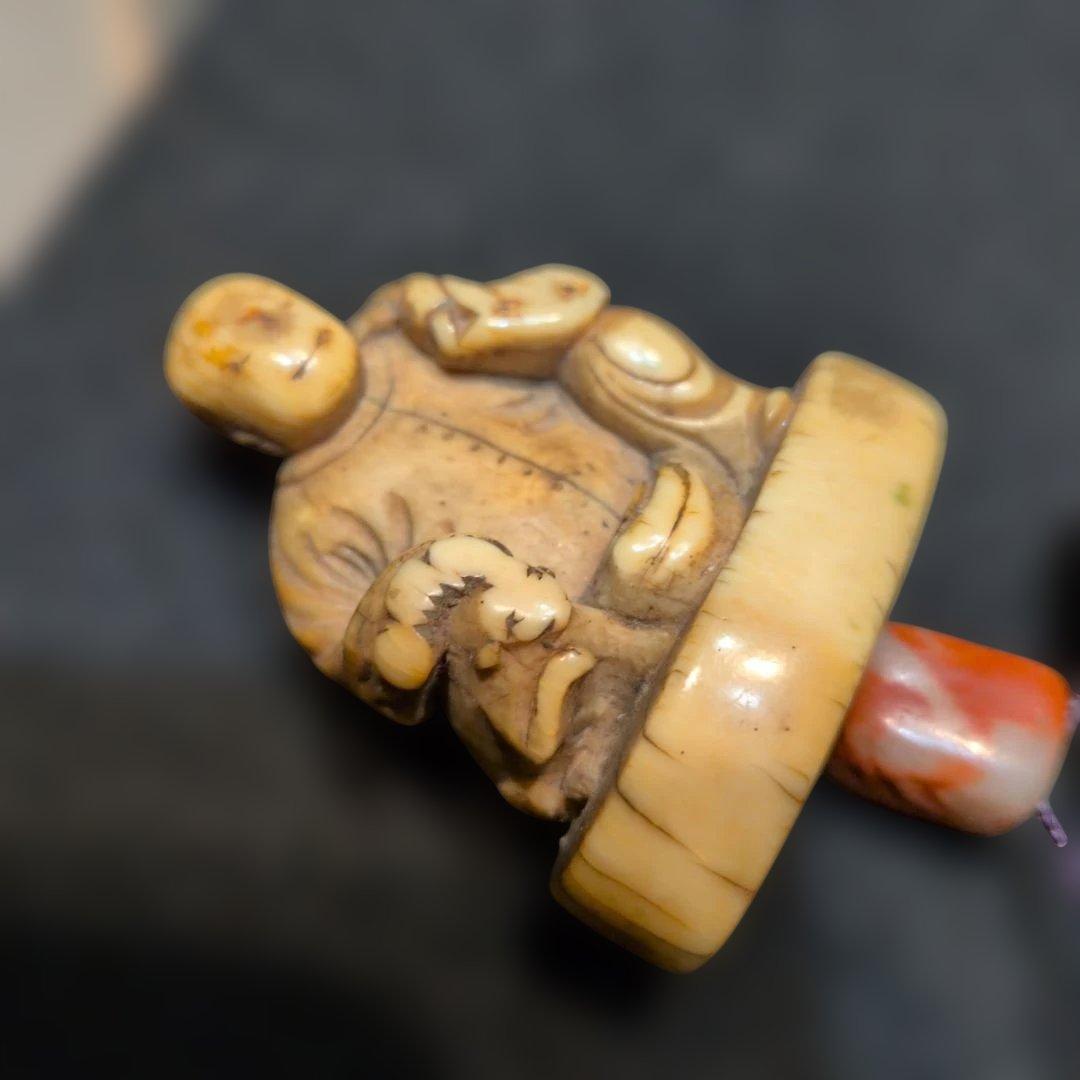 金蒔絵　印籠　人物根付