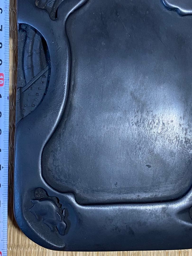 ♦中国？国内産 竹林に鼠 漢詩漢文紋 老硯 古硯 文房四宝 古玩 古美術 骨董品