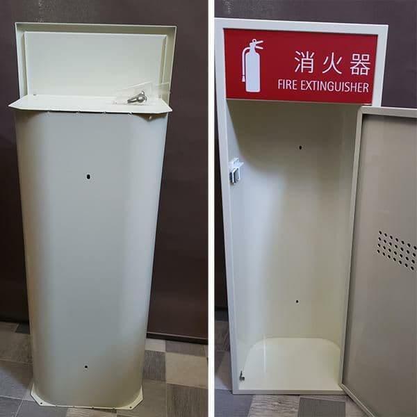 新品保管品　消火器ボックス：全埋込型扉付　定価3.3万円　MHED-R-P1