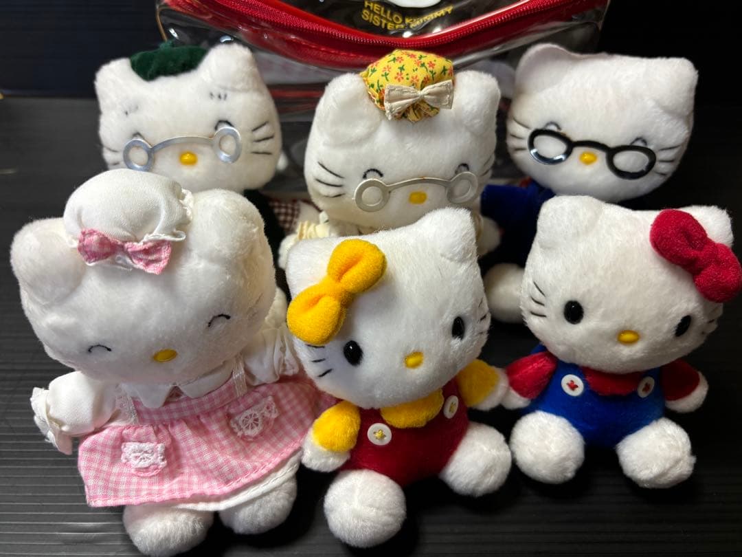 ハローキティ25周年 キティズファミリー　ぬいぐるみ　1999 レトロ　希少