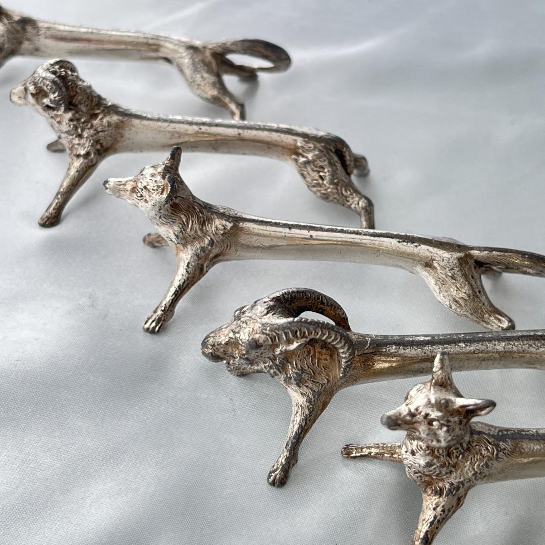 【仏蘭西】 ナイフレスト 10個組【シルバープレート】動物モチーフ