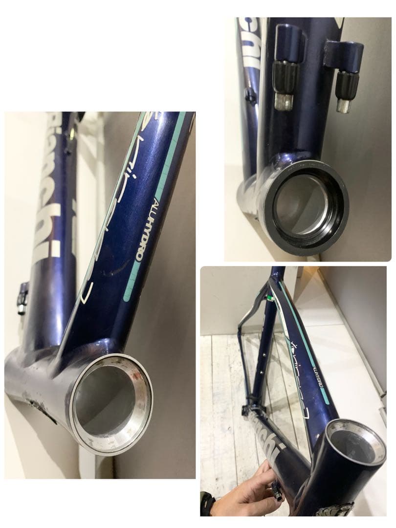◆ビアンキBianchi 渋い紺色×白×チェレステのアルミフレーム◆ロードバイク